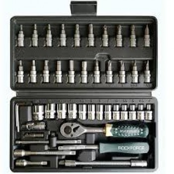 Комплект 46 части, шестостен, 1/4", 4-14мм, ROCKFORCE 2462-5